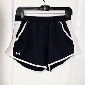 Under Armour Running Shorts with Liner Black White XS
